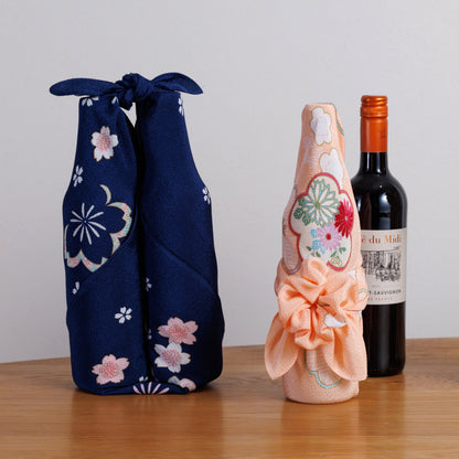 68cm Koyomi Chirimen Furoshiki | Chûya Zakura (navy)