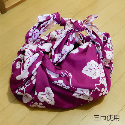 105cm Reversible Furoshiki | Budou (beige & wine red)