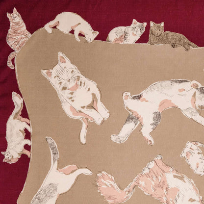 97cm Furoshiki | Cats (red)