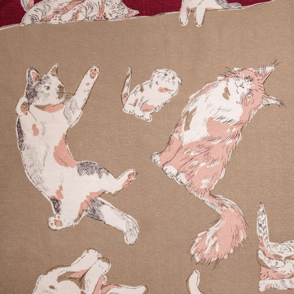 97cm Furoshiki | Cats (red)