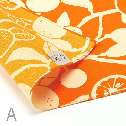 105cm Reversible Furoshiki | Daidai (yellow & orange)