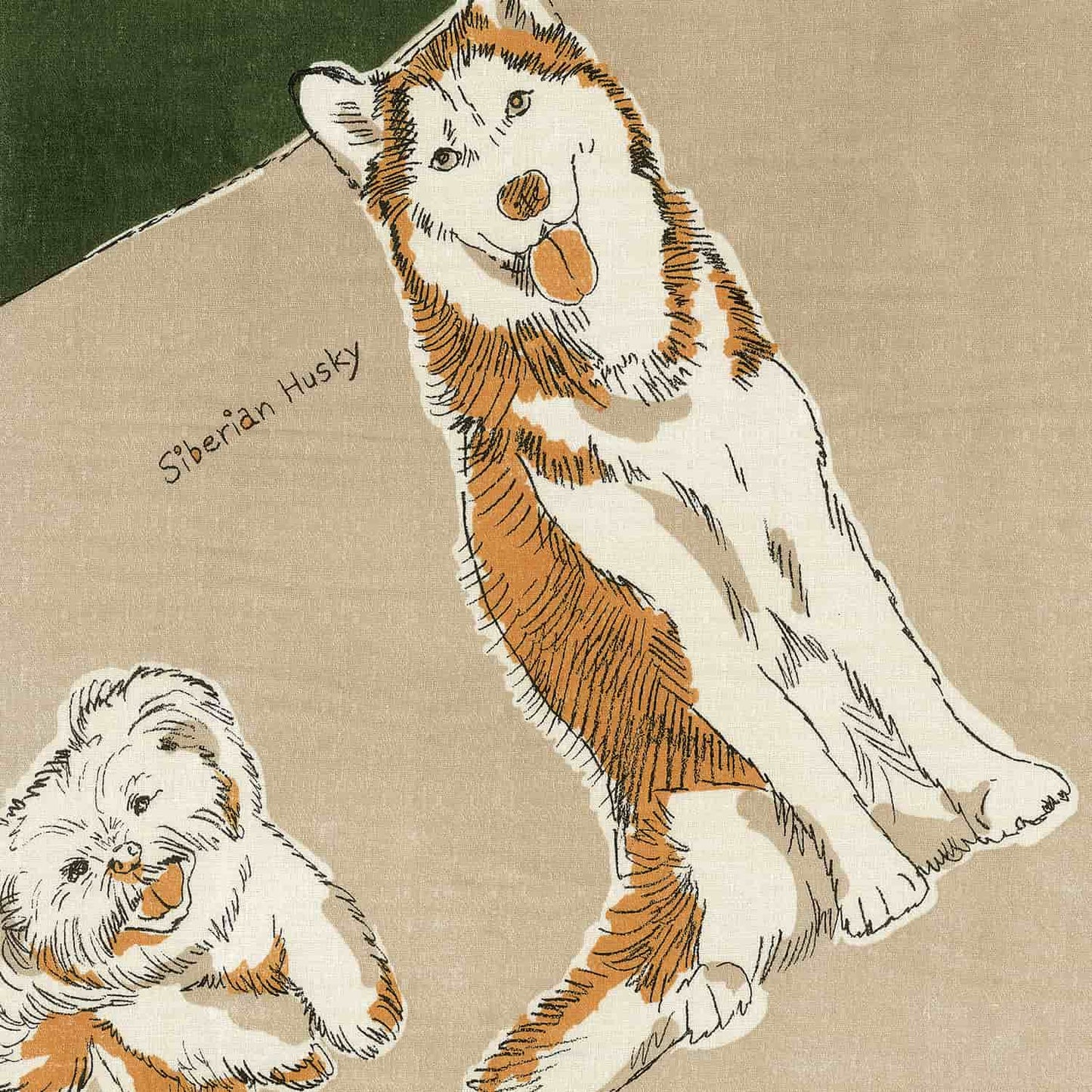 97cm Furoshiki | Dogs (green)