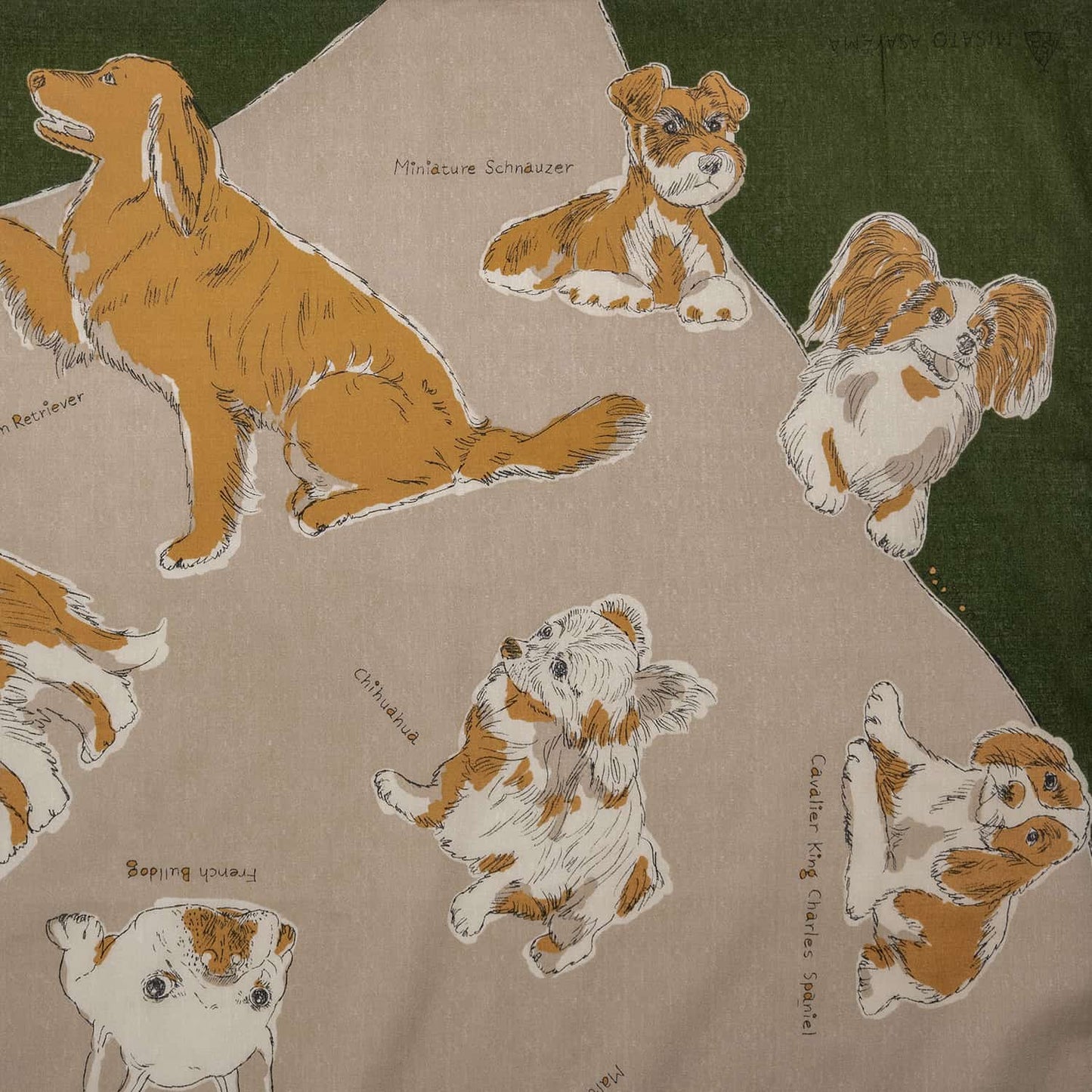 97cm Furoshiki | Dogs (green)