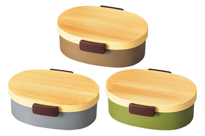 Hinoki Mokume Oval Bento | Green, 800mL