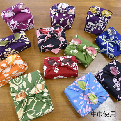 50cm Reversible Furoshiki | Sakura (green & blue)