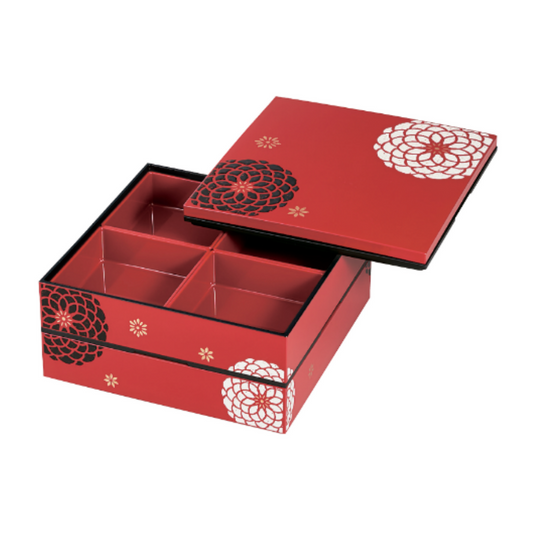 2-tier Ojyu Picnic Bento | Red 22.5cm