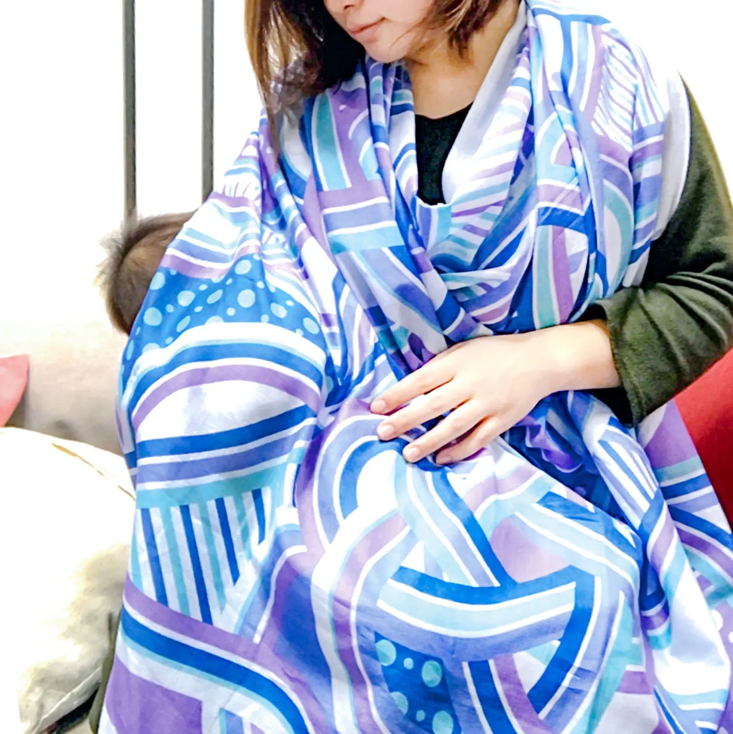 110cm Water Repellent Furoshiki | Refrain Yuika (blue)