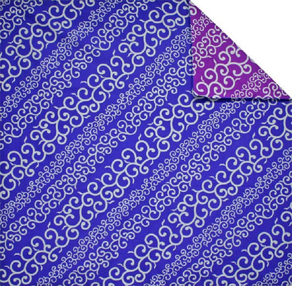 50cm Double Sided Furoshiki | Stripe Karakusa (navy/purple)