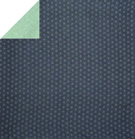 68cm Double-Sided Furoshiki | Asagata / Same Komon (black/green)