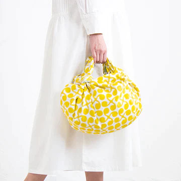 100cm Isa Monyo Reversible Furoshiki | Hoga Yellow & Green