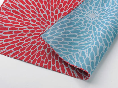 48cm Isa Monyo Reversible Furoshiki | Kiku Red/Blue