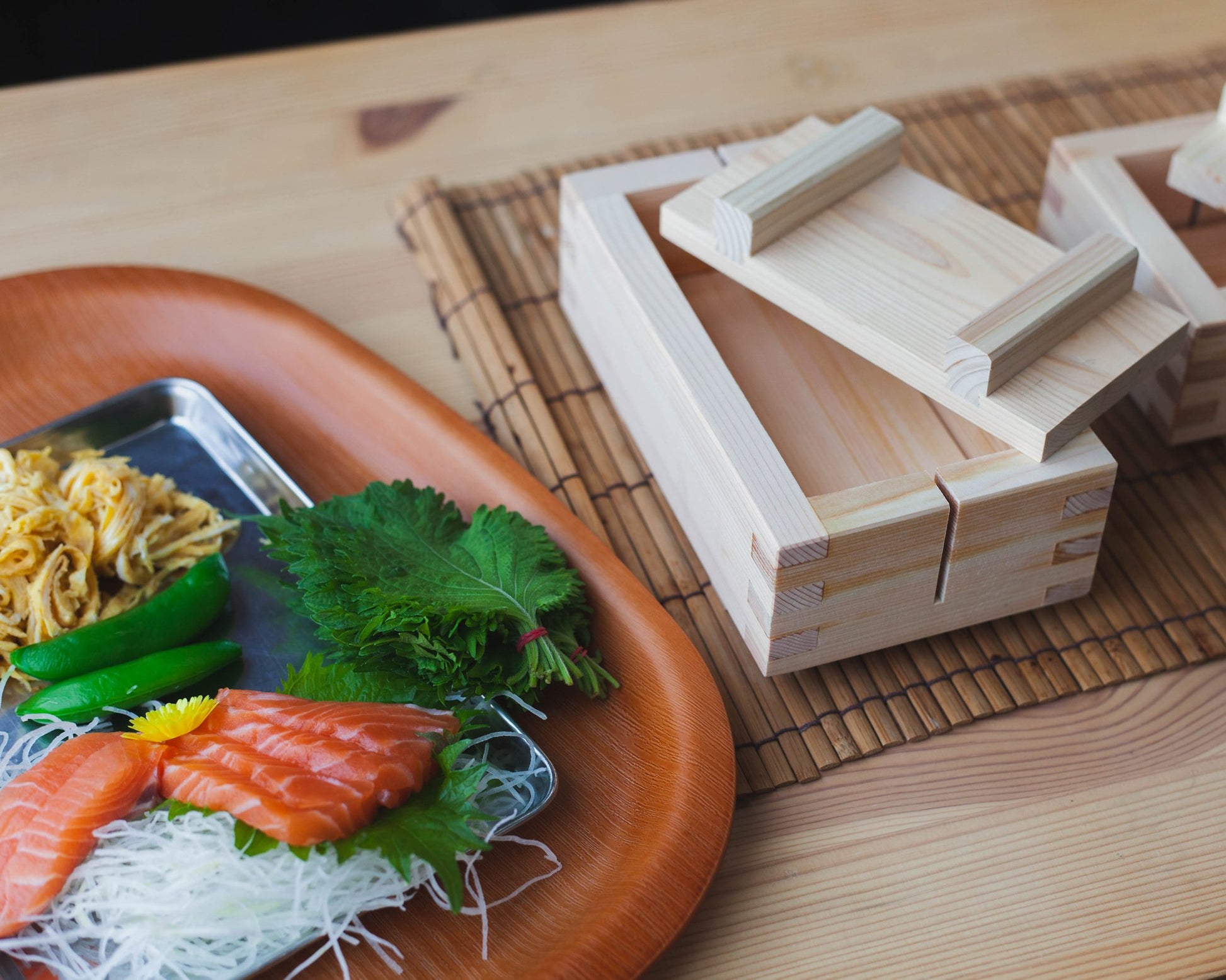 Wooden sushi mold