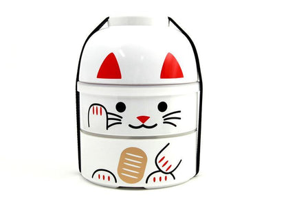 Big Kokeshi Bento | Maneki Neko, white