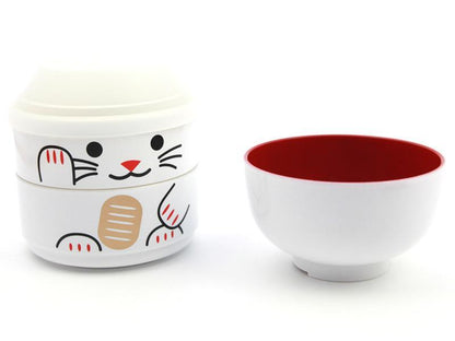 Big Kokeshi Bento | Maneki Neko, white