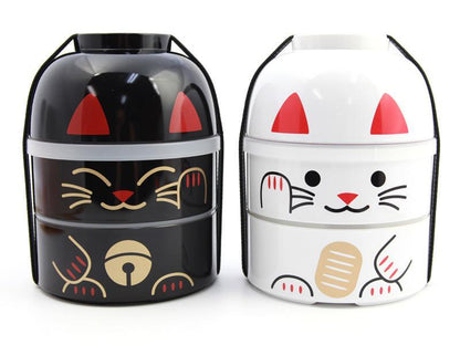 Big Kokeshi Bento | Maneki Neko, white