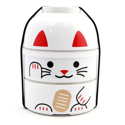 Big Kokeshi Bento | Maneki Neko, white